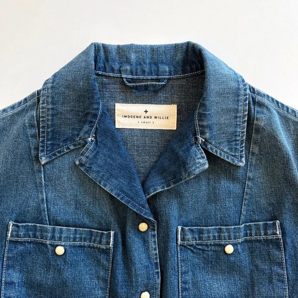 OOAK Imogene and Willie Hand Painted Cropped Denim Jacket Small - Picture 4 of 8